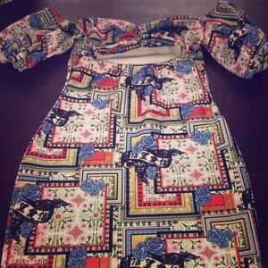 Oriental design midi dress